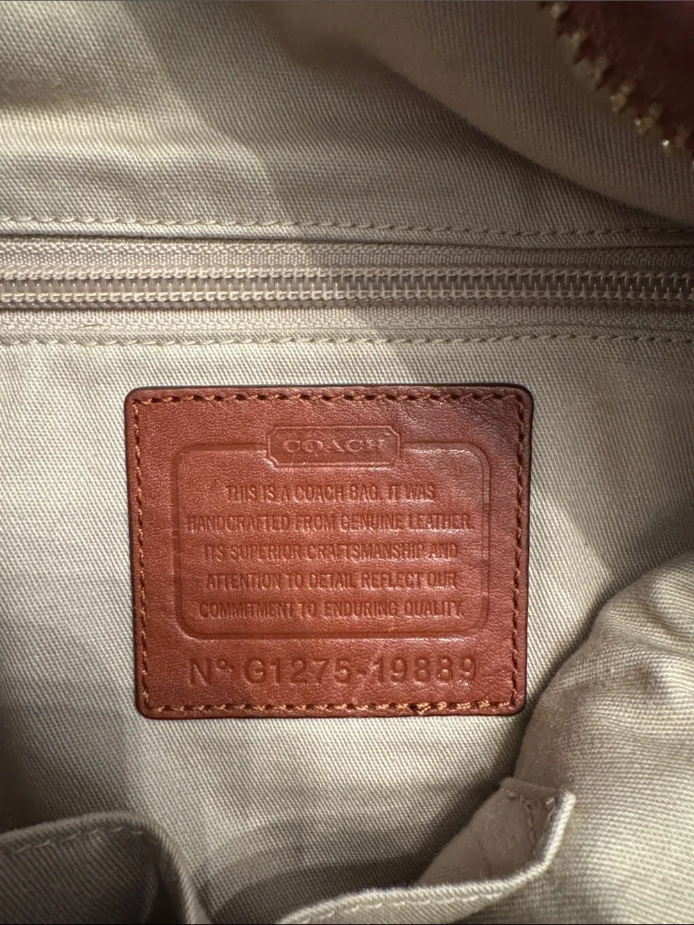 Coach brown leather tote. Genuine leather.